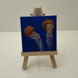 2" x 2" Lion's Mane Jellyfish Painting