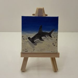 2" x 2" Hammerhead Shark Painting